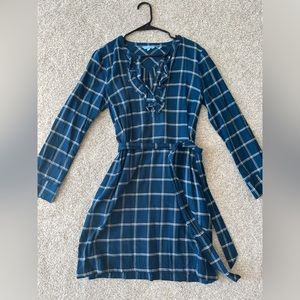 Draper James Blue Plaid Shirt Dress